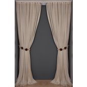 Akça Tekstil 300x260 cm Vizon Petek Model Tek Kanat Dikilmiş Pileli Fon Perde