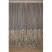 Akça Tekstil 300x260 cm Vizon Selvi Desen Tek Kanat Dikilmiş Pileli Fon Perde