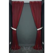 Akça Tekstil 75x260 cm Bordo Orkide Model Tek Kanat Pileli Fon Perde