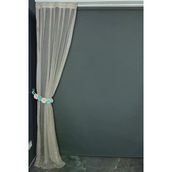 Akça Tekstil 75x260 cm Vizon Küçük Baklava Model Tek Kanat Pileli Fon Perde