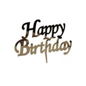 Aker Hediyelik Pleksi Happy Birthday Pasta Üstü Süsü Gold