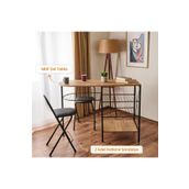 Akın Lüx Legnano 122 cm Siyah 2 Katlanır Sandalyeli Bar Masası Seti