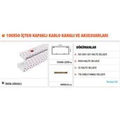 Akiş Microcent 100X50 mm Kablo Kanalı Içten Kapaklı APSK-100050 (2mt) - Beyaz