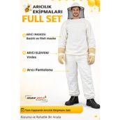 Aksaray Arıcılık Arıcı Maskesi Kıyafeti Full Set Maske + Eldiven + Pantolon (Profesyonel Arıcılık Koruyucu Kıyafet)