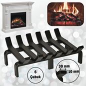 Aktepe Group Şömine Izgarası 6 Çubuk 36 Cm X 32 Cm Ekstra Dar Gözlü Izgara Gri