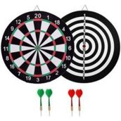 Aktoys Dart Board Çift Taraflı Dart Seti 28 cm 4 Adet Dart Oku - Renkli