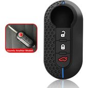 Alazpay Fiat 500 Doblo Fiorino Punto Ducato Bravo Panda Silikon Anahtar Kılıfı (1 Adet) - Mavi