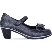 Alens Lunedi Platin Simli 4cm Topuklu Kız Çocuk Ayakkabı