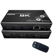 Alfais 4669 USB 3.0 4K HDMI KVM 2 Port RJ45 Ethernet Kumandalı PC Kasa Klavye Mouse Çoklayıcı Switch