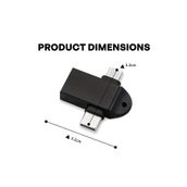 Alfais 4965 Siyah Micro Type-C 3 In 1 USB Dönüştürücü Çevirici Adaptör