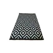 Algelsineve Antik Kilim Paspas - Siyah Beyaz Piramit Desen, 60X90cm