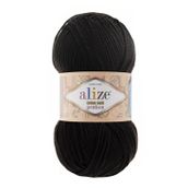 Alize 60 siyah 5'li Puffy El Örgü İpi