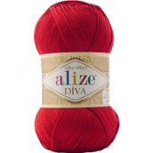 Alize Diva 106 Koyu Kırmızı El Örgü İpi 100 Gr.