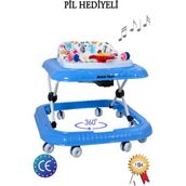 Allians Renkli Işıklı Müzikli Yürüteç, Eğlenceli ve Güvenli Yürüme Arkadaşı - Ahşap - Ceviz