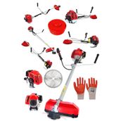 Alman Turbo 9200 Yan Tipi Benzinli Motorlu Kırmızı Ot Çim Çalı Biçme Makinesi Tırpanı