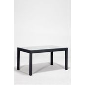 Almina Rattan Masa 80x140 cm Camlı Antrasit Bahçe Balkon Teras Masası
