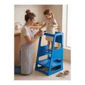 almital mobilya aksesuarları furniture accessories Kaidan Cobalt Blue Renk Çocuk Öğrenme Kulesi-Etkinlik Kulesi Ayarlanabilir Basamaklı Doğal MDF