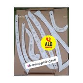 ALOTUHAFİYE FRANSIZ EĞRİSİ 7 PARÇA CETVEL TAKIMI BEYAZ RENK