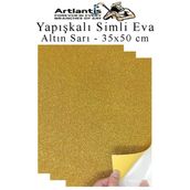 Altın Sarı Yapışkanlı Simli Eva 35X50 Cm 3 Adet Simli Yapışkanlı Eva Süngeri Okul Kreş Anasınıfı Elişi Etkinlikleri Hobi