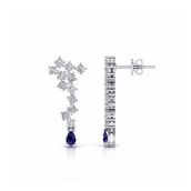 Altınbaş PINS083-14K Pırlantalı Safir Küpe