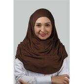 Altobeh Hazır Türban Büzgülü Pileli Pratik Eşarp Tesettür Hijab - Namaz Örtüsü - Çikolata