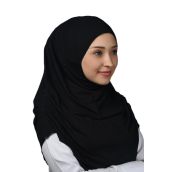 Altobeh Hazır Türban Büzgülü Pileli Pratik Eşarp Tesettür Hijab - Namaz Örtüsü - Siyah