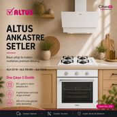 Altus Ankastre Set Beyaz Cam Set Ala 321 W - Ala 159 Dw - Ala 510 W )