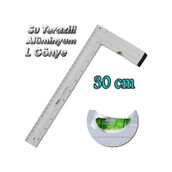 Aluminyum L Gonye Su Terazili Cetvel Kaynak Kaynakci Marangoz Gonyesi 300 Mm