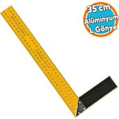 Alüminyum Marangoz Gönyesi L Gönye Sarı Gönye Cetvel Kaynak Kaynakçı Gönyesi 350 Mm