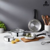 Amboss Master Class 6 Parça Paslanmaz Çelik Tencere Tava Saklama Kabı Seti