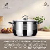 Amboss Saphire Paslanmaz Çelik 18 cm Derin Tencere