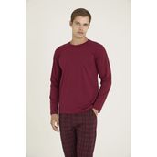 Amora Fancy Clothing Kocabey 9273 Erkek O Yaka Pijama Takımı - Mürdüm - S