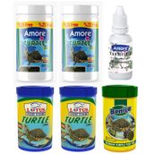 Amore Turtle Food Stick 2 x 125 ML + Bonisa 100 ML + Lotus 2 x 100 ML Kaplumbağa Yemi
