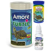 Amore Turtle Green Sticks 1 lt Lotus 100 ml Kutu Kaplumbağa Yemi ve Vitamini