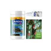 AMORE Turtle Green Sticks 125ml, 30gr Sera Flora Pul Sürüngen ve Yüzen Kaplumbağa Yemi, Vitamin