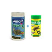 AMORE Turtle Sticks 1000ml Ve Ahm Turtle Sticks 250ml Kutu Kaplumbağa Yemi