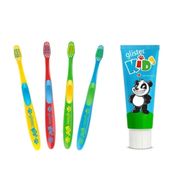 Amway Glister 4 Adet Çocuk Diş Fırçası + Çilek Aromalı Diş Macunu