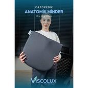 Anatomik Visco Ortopedik Minder - Ofis Araba Sandalye Minderi Füme 44x36x9/2