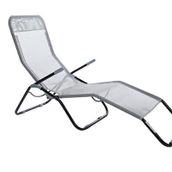Andoutdoor Tumbona Gri Katlanır Şezlong