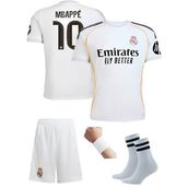 Andream Real Madrid Mbappe 2026 Yeni Sezon Beyaz 4'lü Set Çorap +Bileklik Hediyeli Çocuk Forması
