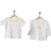 Andywawa AC21577 3 6 Ay Kız Bebek Civciv Desenli Beyaz Tshirt