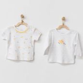 Andywawa AC21577 White Happy Chicky 2'li T-shirt