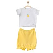 Andywawa AC21633R Kız Bebek Ananas Desenli Alt Üst Sarı Şort Takım