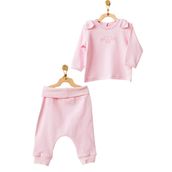 Andywawa AC21656RP Kız Bebek Pembe Organik 2'Li Alt Üst Takım Set