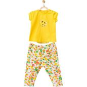 Andywawa AC21834R Kız Bebek Çiçek Motifli Çok Renkli Alt Üst Takım