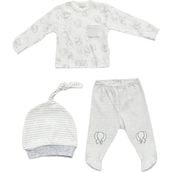 Andywawa AC22183 Kız Erkek Bebek Gri Alt Üst Takım