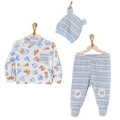 Andywawa AC22321 Bear & Friends Mavi 3'Lü Bebek Takımı