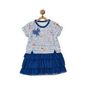 Andywawa AC22554 Flowers Anchors Lacivert Bebek Elbise