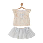 Andywawa Ac22755 Soft Trend Skırt Blouse 2'li Mint Bebek Takım