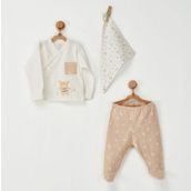 Andywawa Ac22765 Little Bear 3'lü Bej Bebek Takım